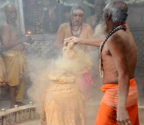 The Bhasm-Aarti is the first ritual conducted everyday at the temple